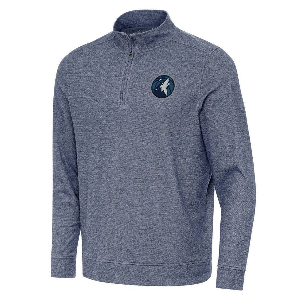 Minnesota Timberwolves Antigua Subtle Quarter-Zip Sweatshirt - Heather Navy for sale