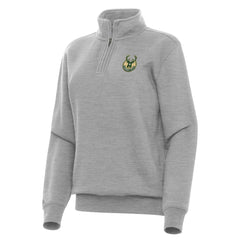 Milwaukee Bucks Antigua Women's Victory Quarter-Zip Sweatshirt - Heather Gray discount