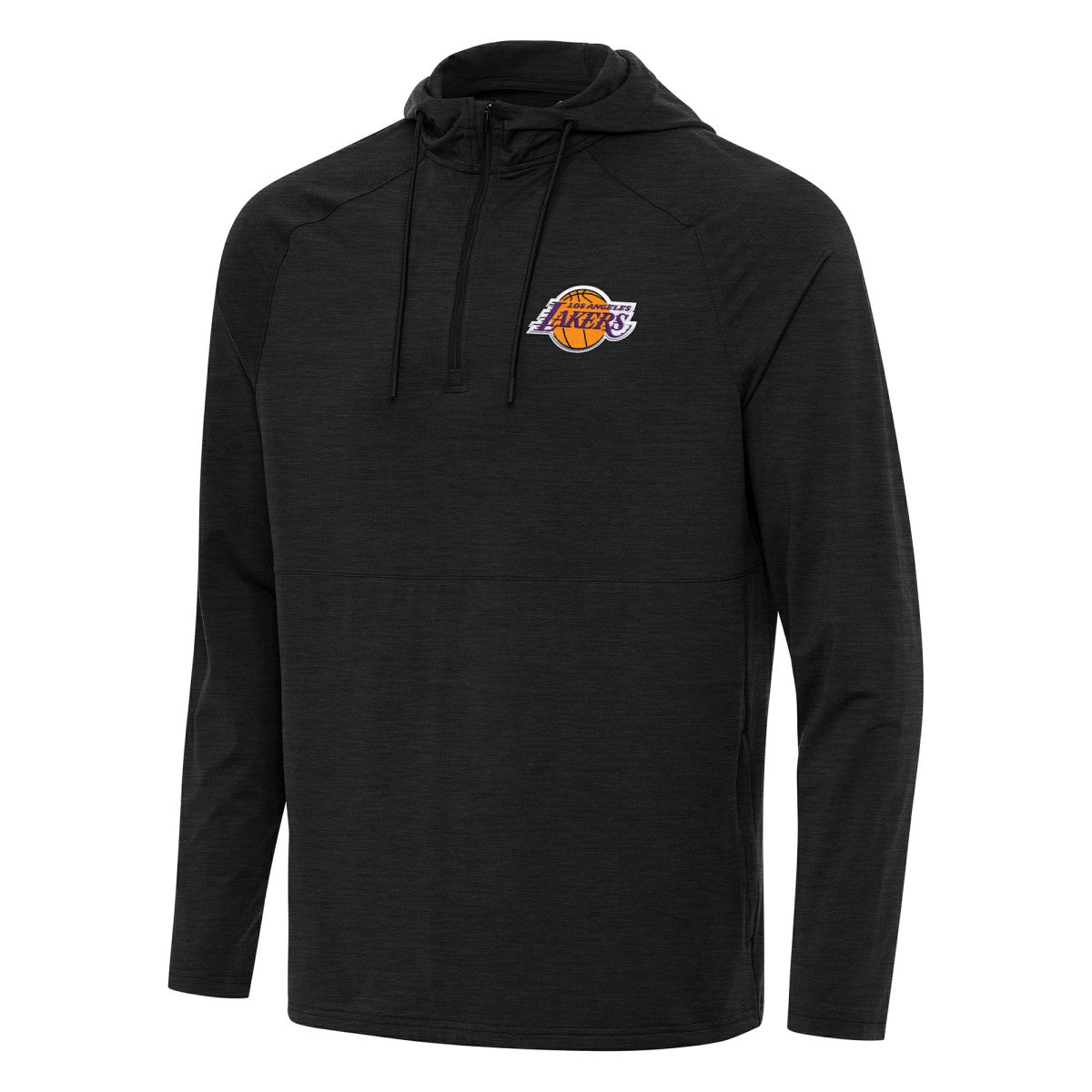 Los Angeles Lakers Antigua Spikes Raglan Quarter-Zip Hoodie - Heather Black for sale