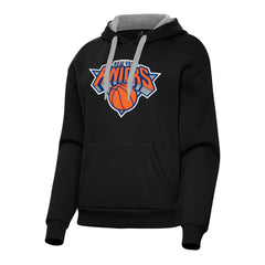 New York Knicks Antigua Women's Victory Pullover Hoodie - Black sale