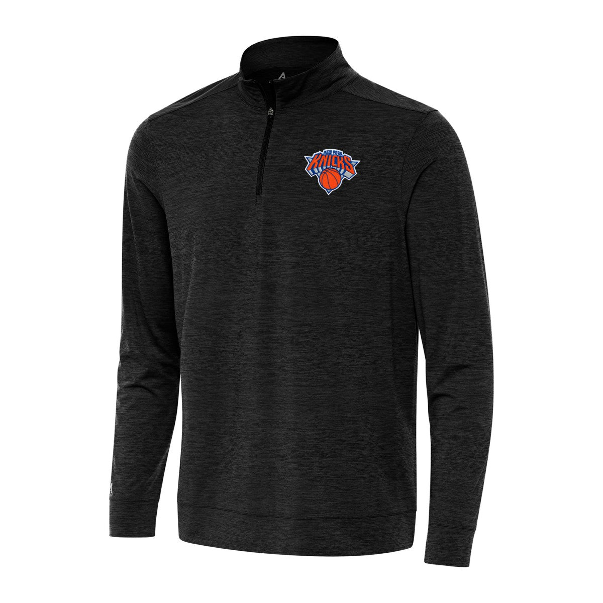 New York Knicks Antigua Bright Quarter-Zip Top - Heather Black outlet