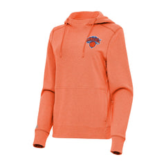 New York Knicks Antigua Women's Justice Pullover Hoodie - Heather Orange outlet