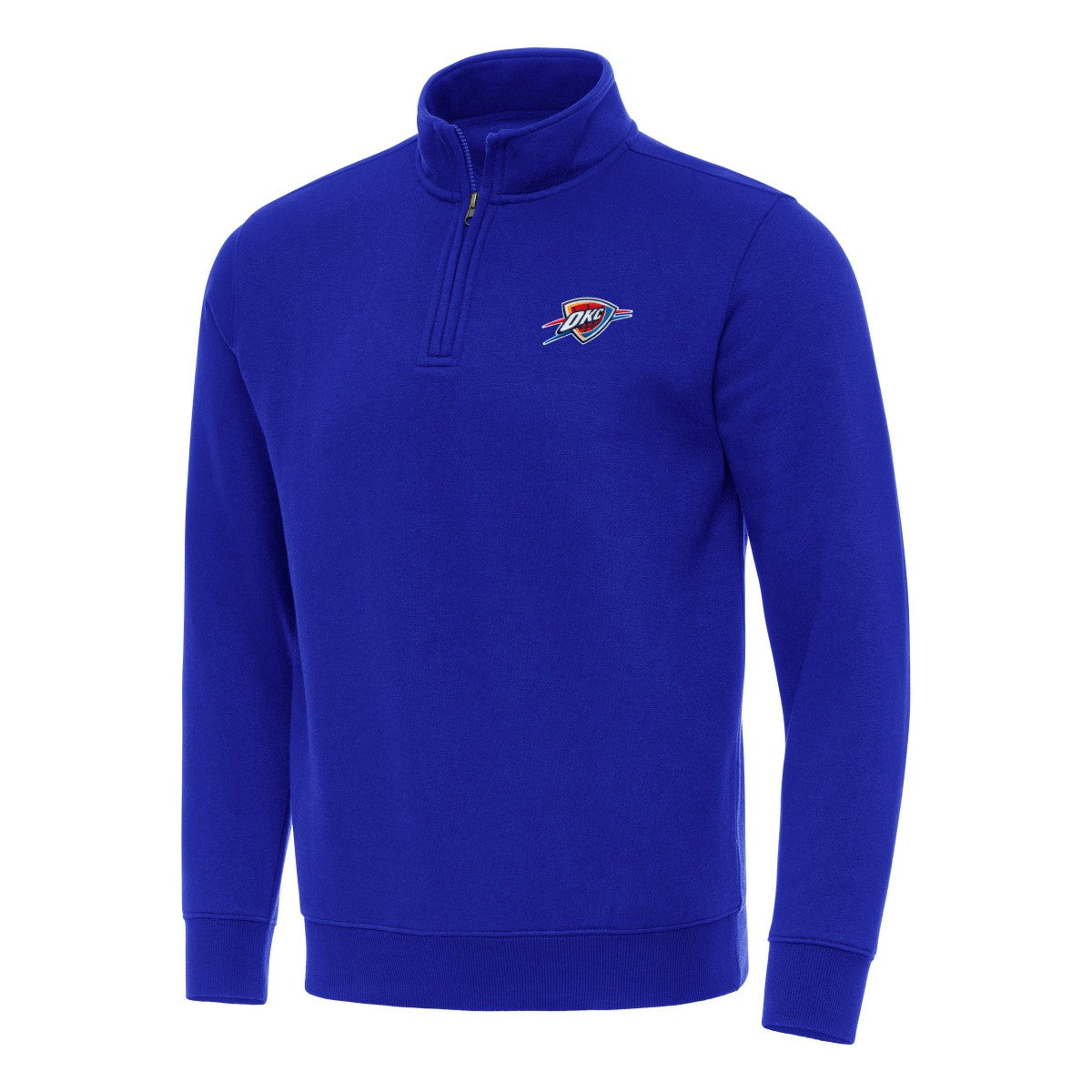 Oklahoma City Thunder Antigua Victory Quarter-Zip Mock Sweatshirt - Royal on sale