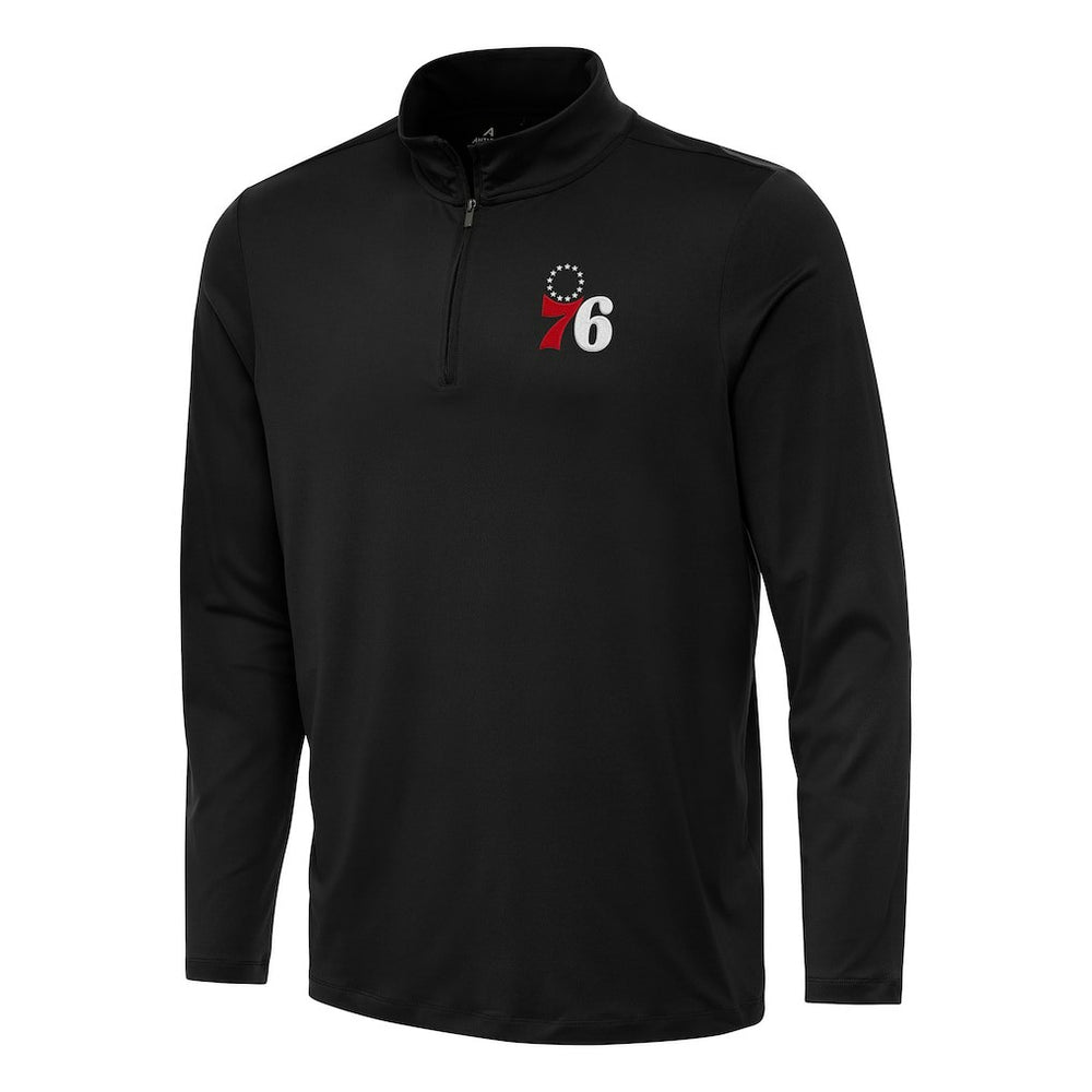 Philadelphia 76ers Antigua Reprocess Quarter-Zip Top - Black online