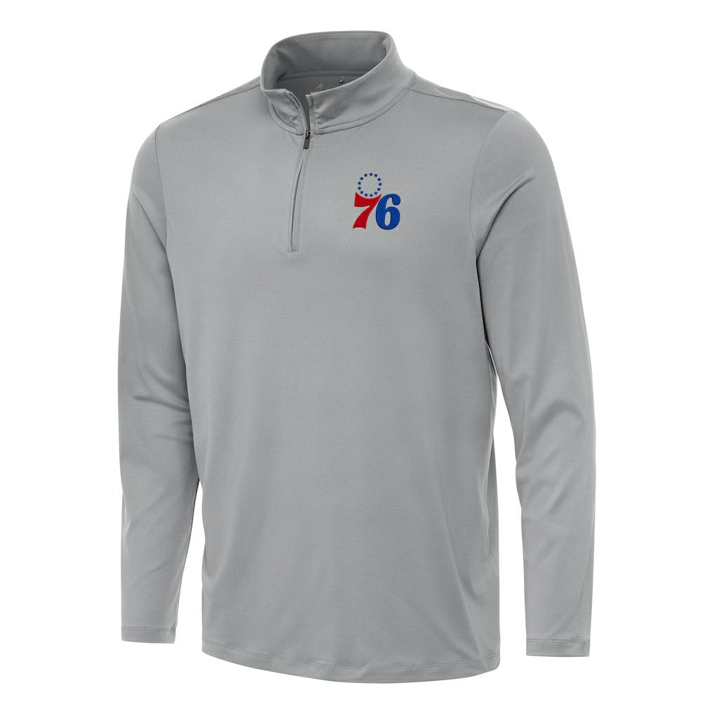Philadelphia 76ers Antigua Reprocess Quarter-Zip Top - Gray cheap