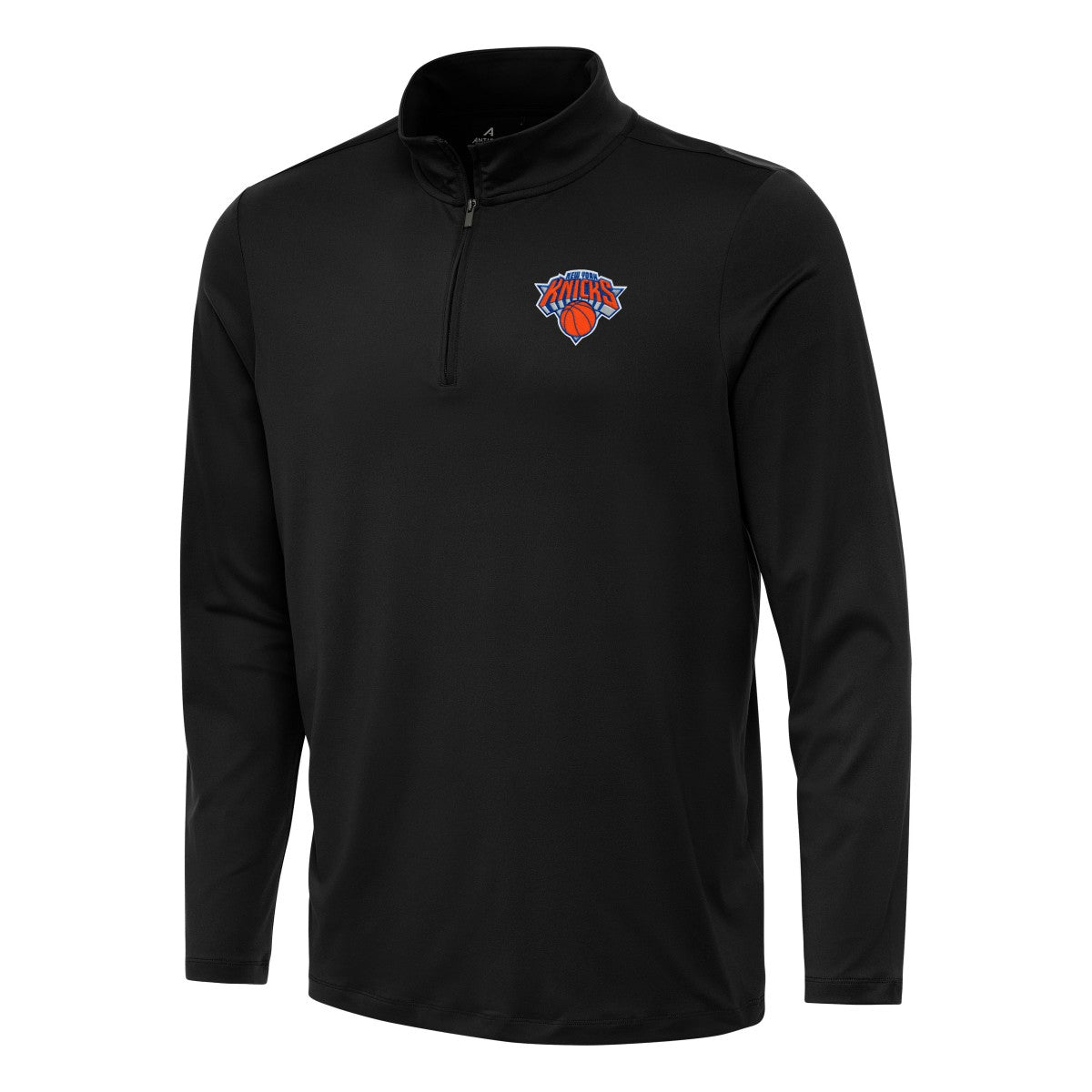 New York Knicks Antigua Reprocess Quarter-Zip Top - Black on sale
