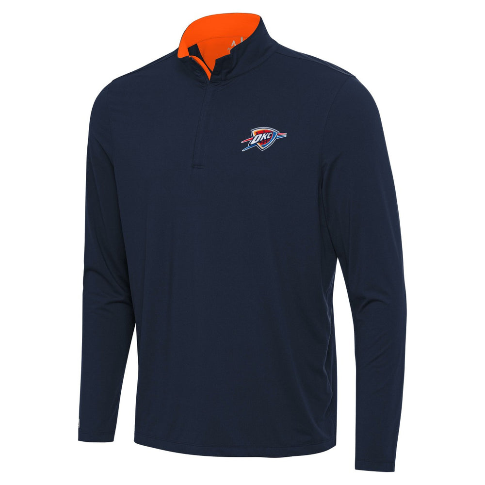 Oklahoma City Thunder Antigua Content Quarter-Zip Top - Navy/Orange sale