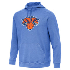 New York Knicks Antigua Cloud Pullover Hoodie - Heather Blue on sale