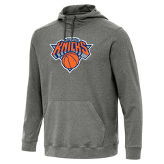 New York Knicks Antigua Cloud Pullover Hoodie - Heather Black on sale