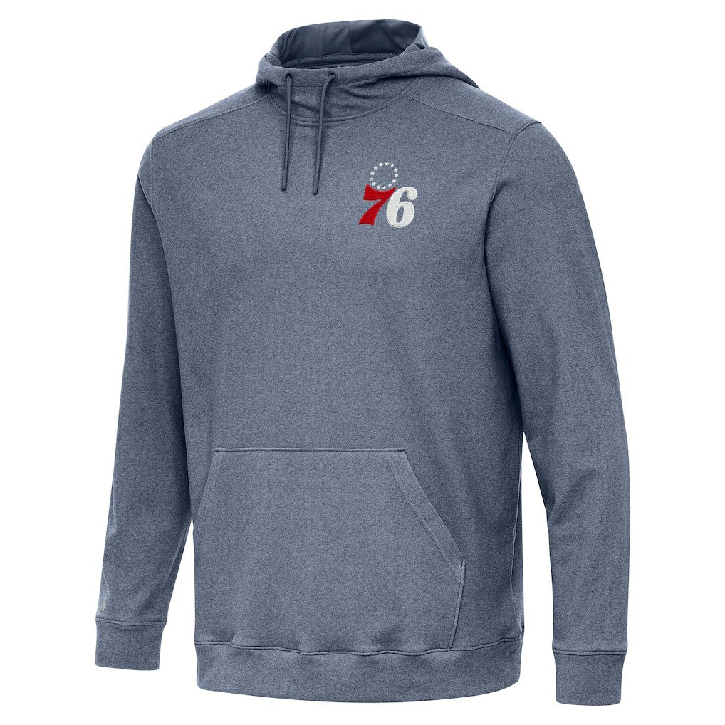 Philadelphia 76ers Antigua Cloud Pullover Hoodie - Heather Navy on sale