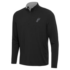 San Antonio Spurs Antigua Content Quarter-Zip Top - Black/Gray sale