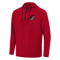 Portland Trail Blazers Antigua Spikes Raglan Quarter-Zip Hoodie - Heather Red sale