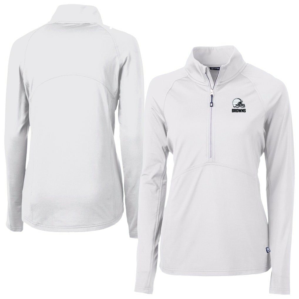 NFL Cleveland Browns Cutter & Buck Women's Adapt Eco Knit Stretch Recycled Half-Zip Pullover Top