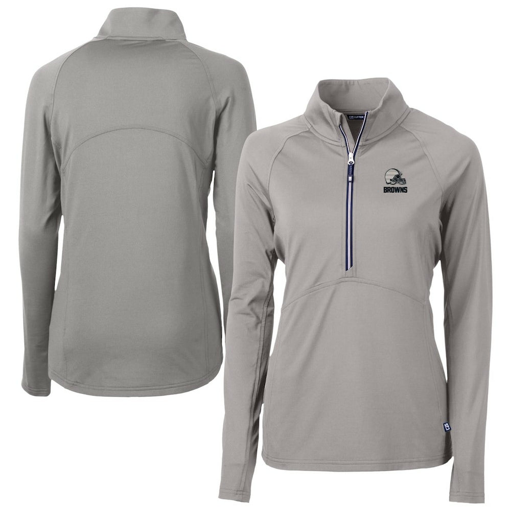 NFL Cleveland Browns Cutter & Buck Women's Adapt Eco Knit Stretch Recycled Half-Zip Pullover Top