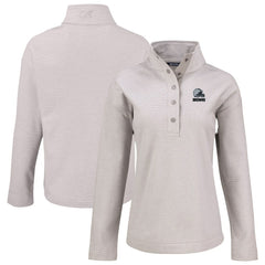 NFL Cleveland Browns Cutter & Buck Women's Hunts Point Eco Textured Fleece Recycled Quarter-Snap Pullover