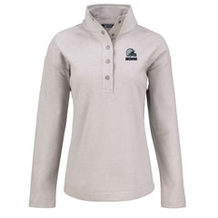 NFL Cleveland Browns Cutter & Buck Women's Hunts Point Eco Textured Fleece Recycled Quarter-Snap Pullover