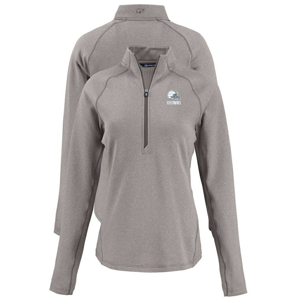 NFL Cleveland Browns Cutter & Buck Women's Peshastin Eco Fleece Recycled Half-Zip Pullover Top