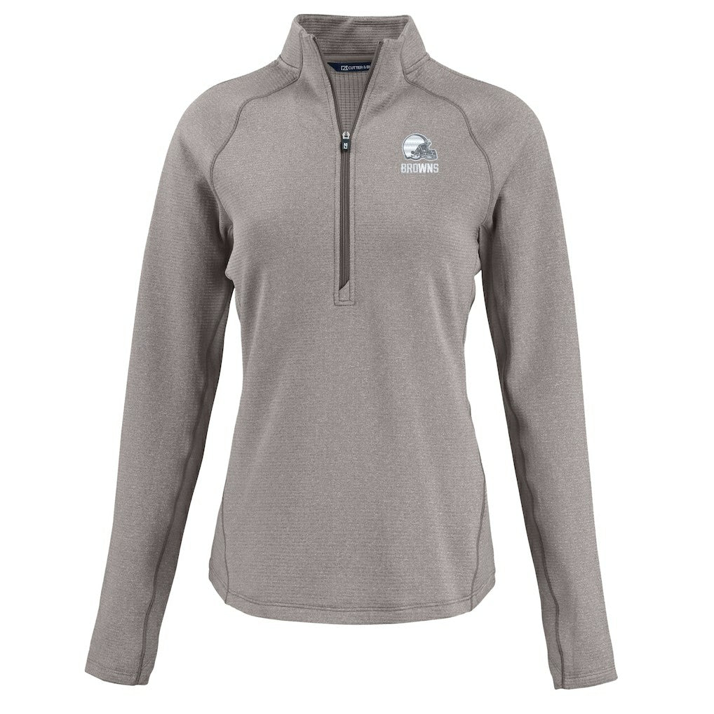 NFL Cleveland Browns Cutter & Buck Women's Peshastin Eco Fleece Recycled Half-Zip Pullover Top