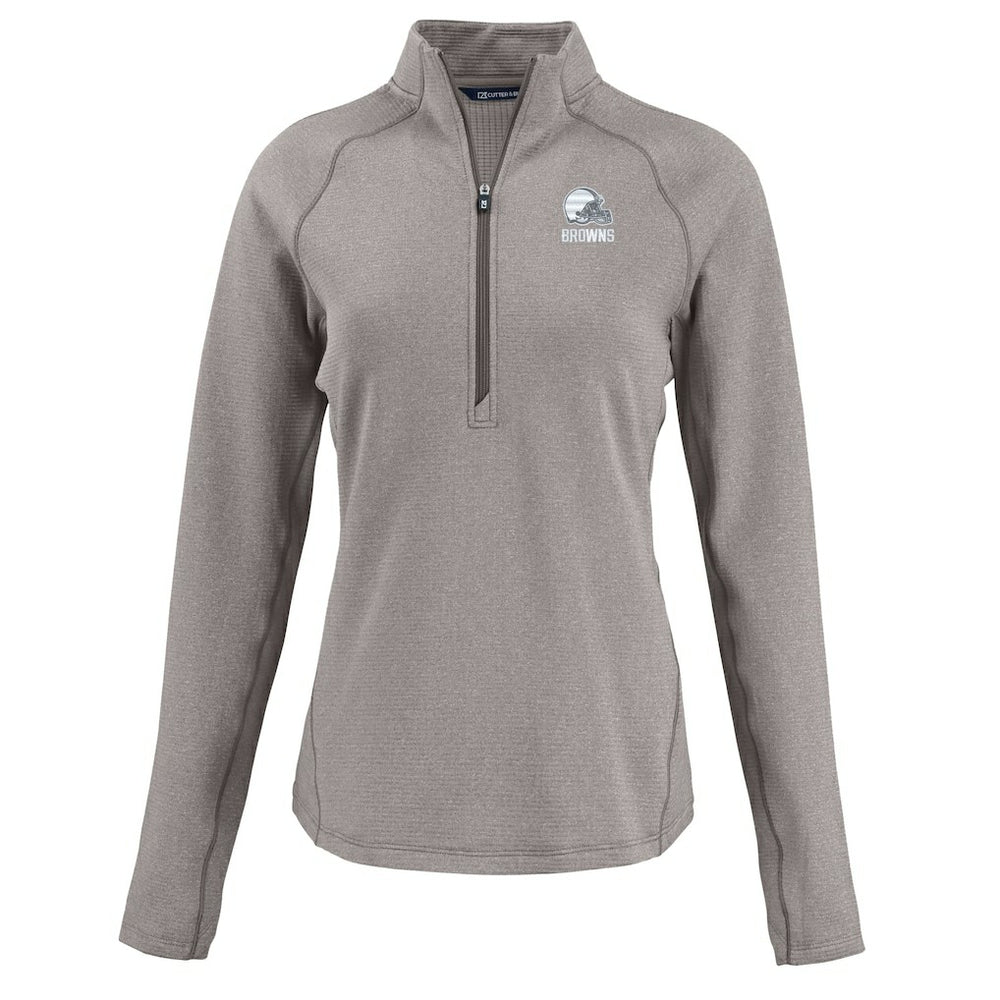 NFL Cleveland Browns Cutter & Buck Women's Peshastin Eco Fleece Recycled Half-Zip Pullover Top