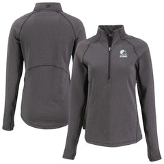 NFL Cleveland Browns Cutter & Buck Women's Peshastin Eco Fleece Recycled Half-Zip Pullover Top