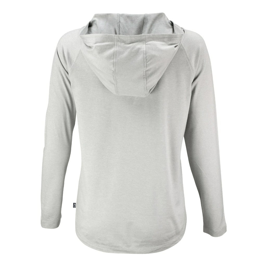 NFL Cleveland Browns Cutter & Buck Women's Coastline Epic Comfort Eco Recycled Quarter-Snap Long Sleeve Hoodie T-Shirt