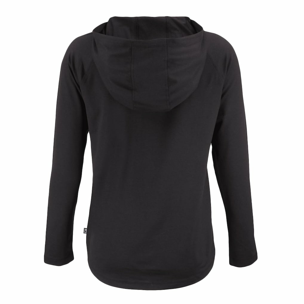 NFL Cleveland Browns Cutter & Buck Women's Coastline Epic Comfort Eco Recycled Quarter-Snap Long Sleeve Hoodie T-Shirt
