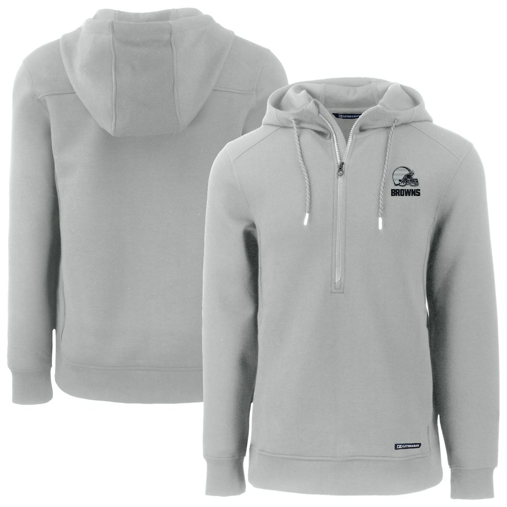 NFL Cleveland Browns Cutter & Buck Roam Eco Recycled Half-Zip Pullover Hoodie