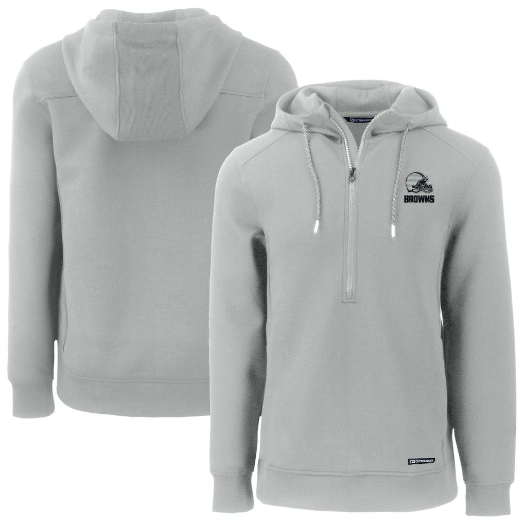 NFL Cleveland Browns Cutter & Buck Roam Eco Recycled Half-Zip Pullover Hoodie