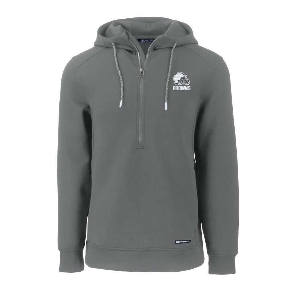 NFL Cleveland Browns Cutter & Buck Roam Eco Recycled Half-Zip Pullover Hoodie