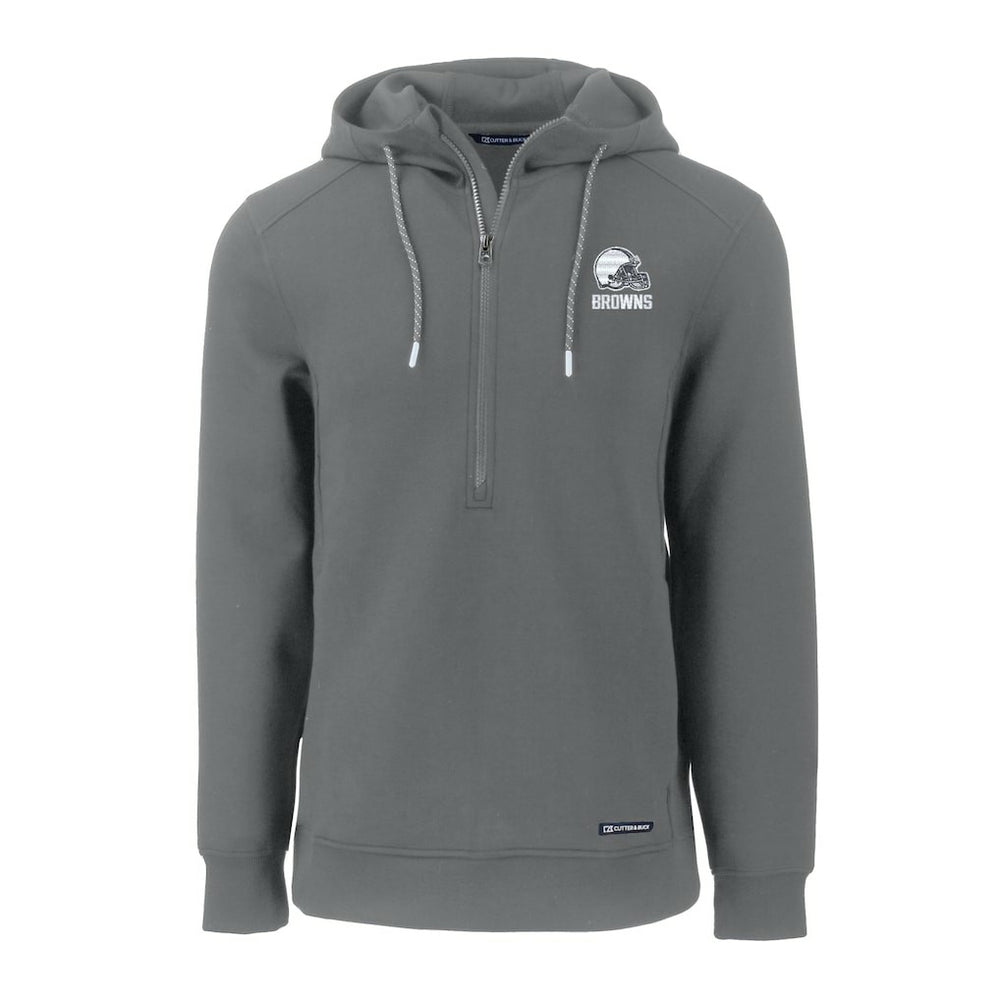 NFL Cleveland Browns Cutter & Buck Roam Eco Recycled Half-Zip Pullover Hoodie