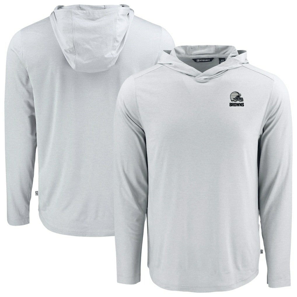 NFL Cleveland Browns Cutter & Buck Coastline Epic Comfort Eco Recycled Long Sleeve Hooded T-Shirt