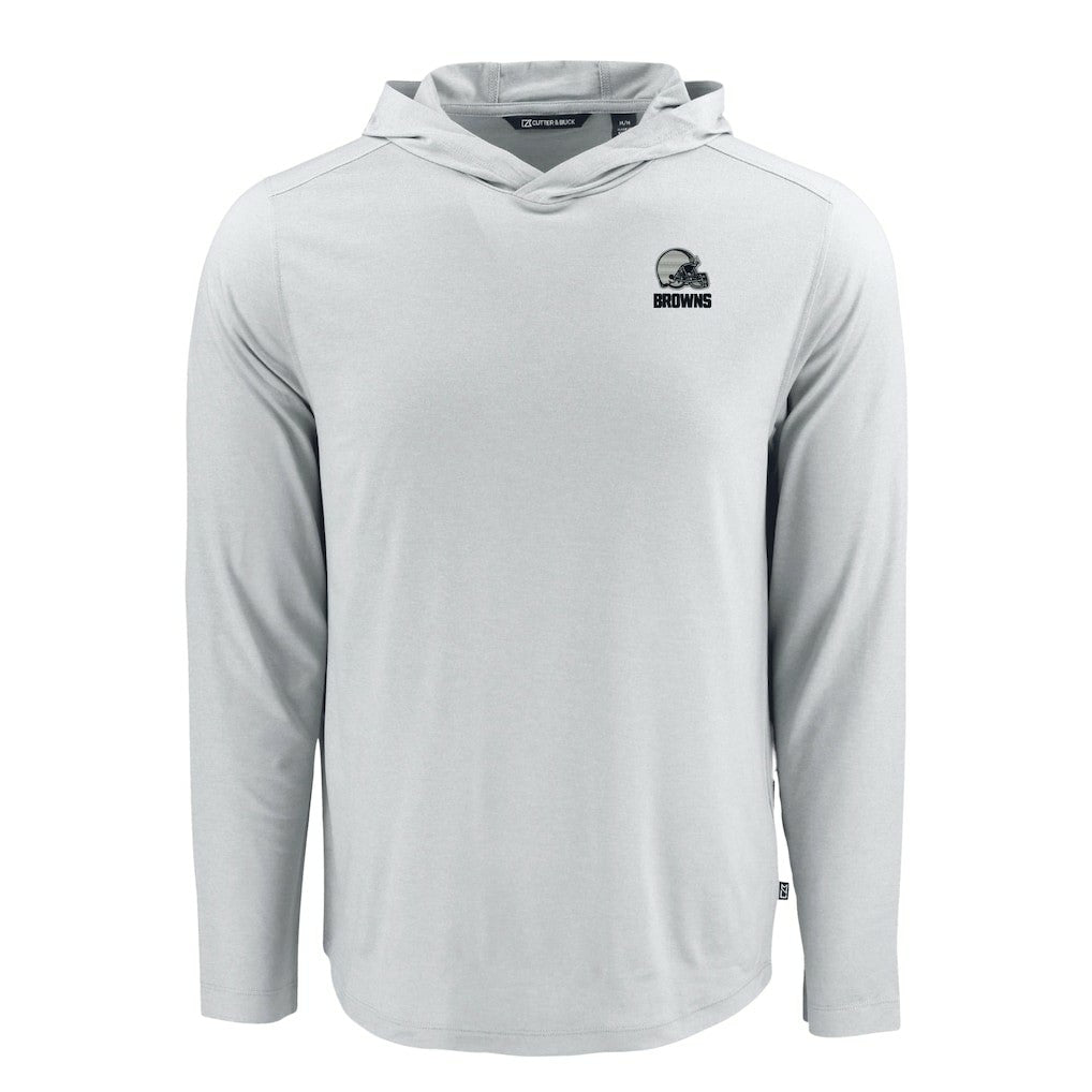 NFL Cleveland Browns Cutter & Buck Coastline Epic Comfort Eco Recycled Long Sleeve Hooded T-Shirt