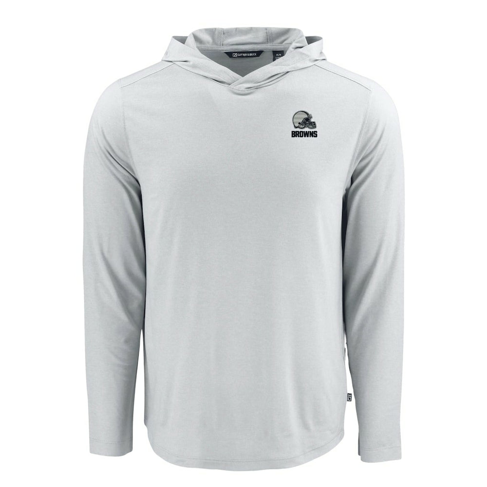 NFL Cleveland Browns Cutter & Buck Coastline Epic Comfort Eco Recycled Long Sleeve Hooded T-Shirt
