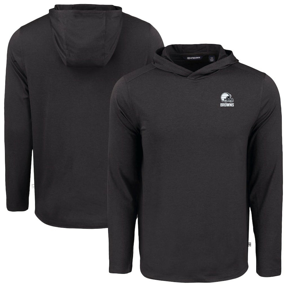 NFL Cleveland Browns Cutter & Buck Coastline Epic Comfort Eco Recycled Long Sleeve Hooded T-Shirt