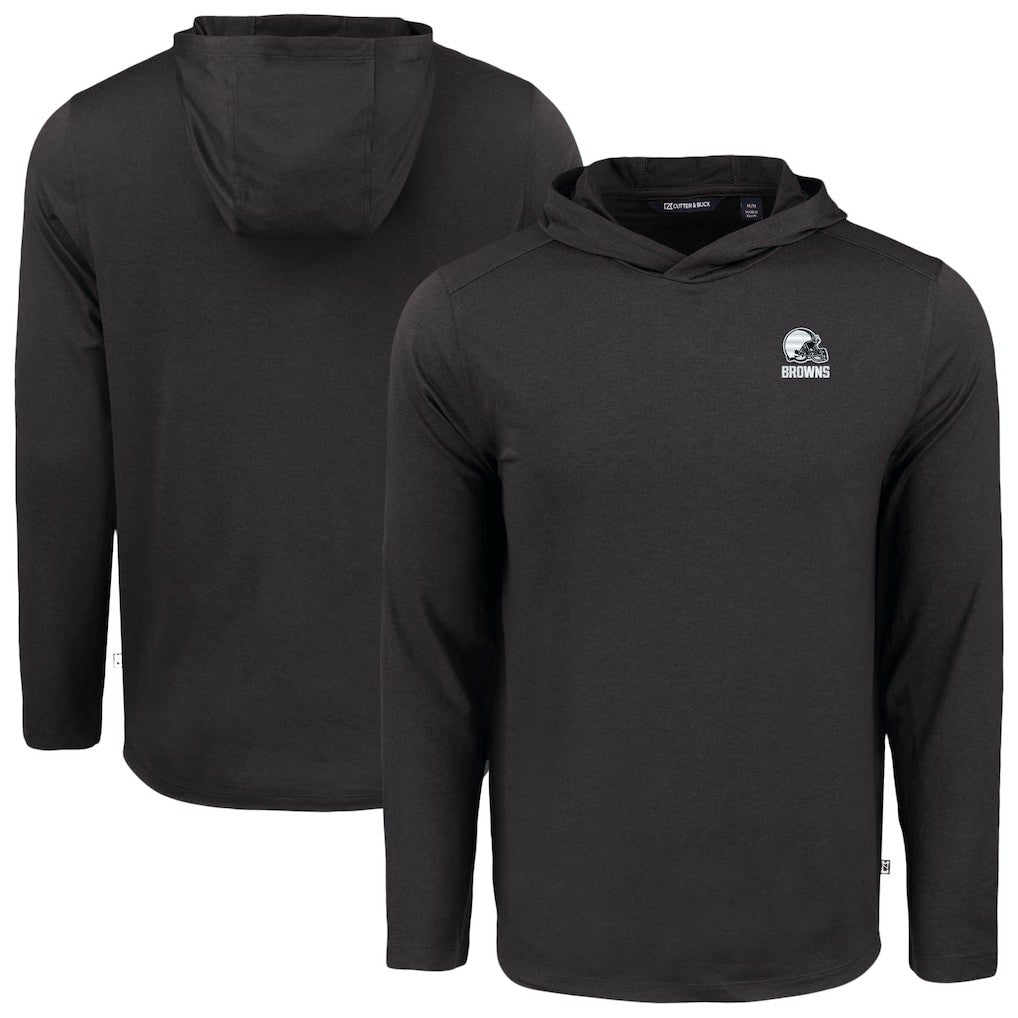 NFL Cleveland Browns Cutter & Buck Coastline Epic Comfort Eco Recycled Long Sleeve Hooded T-Shirt