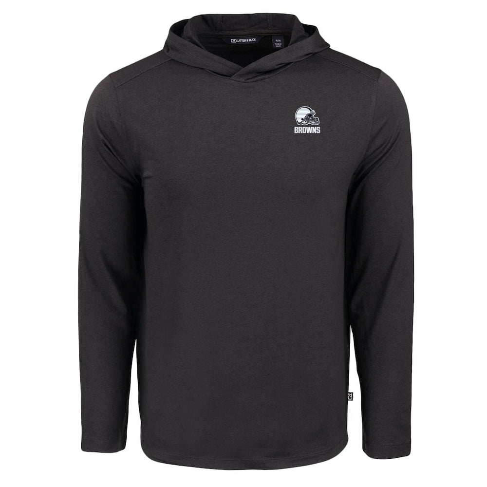 NFL Cleveland Browns Cutter & Buck Coastline Epic Comfort Eco Recycled Long Sleeve Hooded T-Shirt