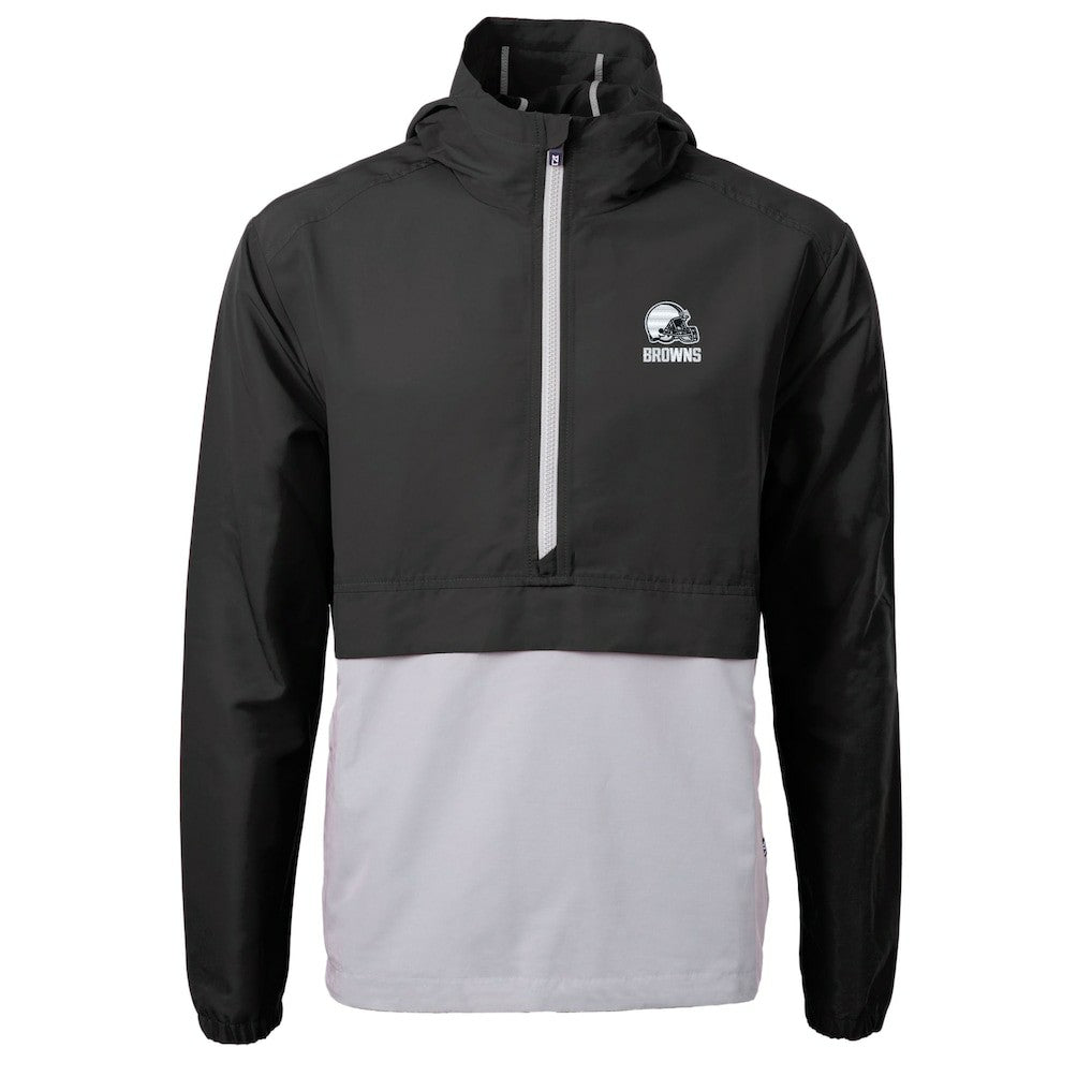 NFL Cleveland Browns Cutter & Buck Charter Eco Recycled Anorak Half-Zip Hoodie Jacket