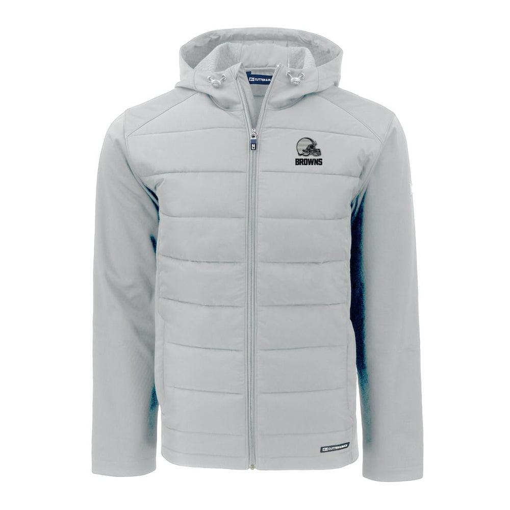 NFL Cleveland Browns Cutter & Buck Evoke Hybrid Eco Softshell Recycled Full-Zip Hooded Jacket