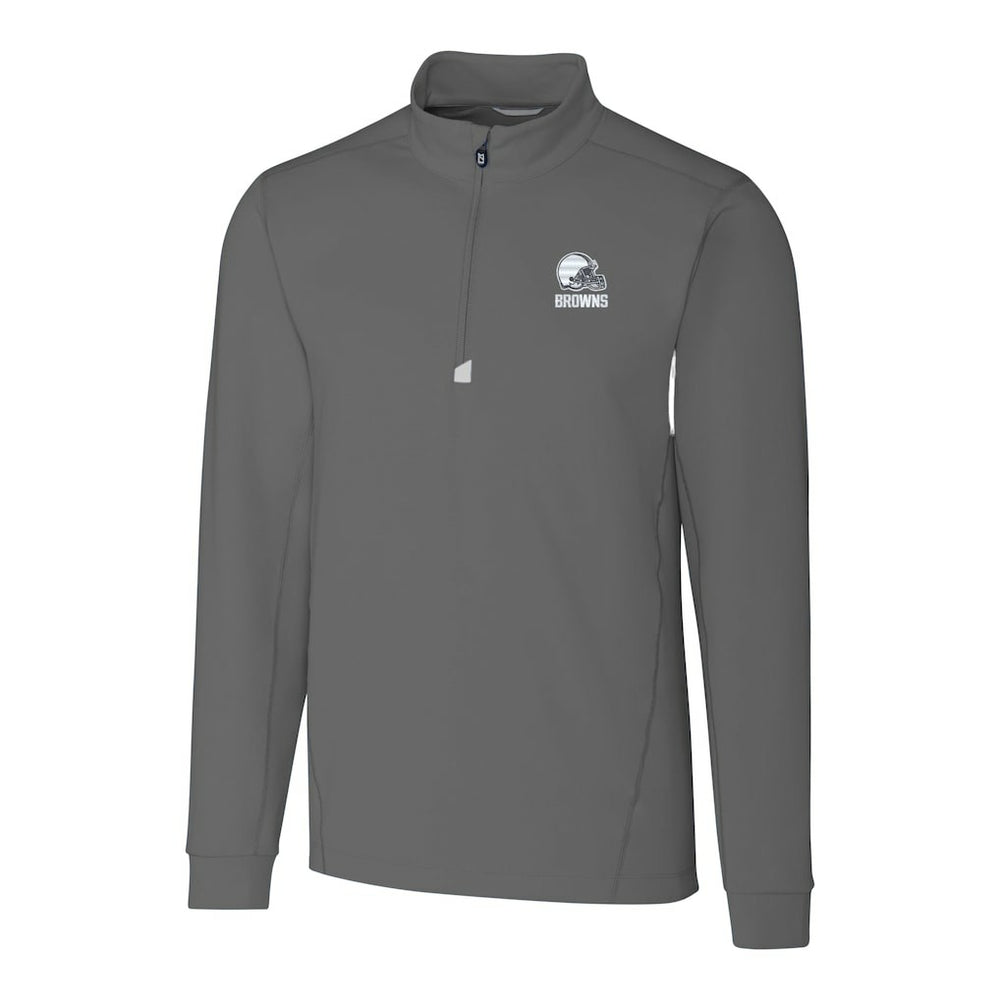 NFL Cleveland Browns Cutter & Buck Big & Tall Traverse Stretch Eco Quarter-Zip Pullover Top