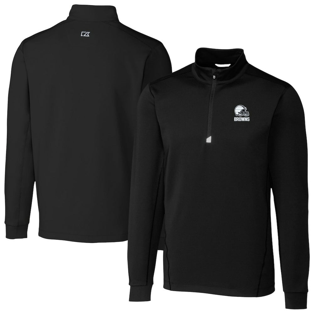 NFL Cleveland Browns Cutter & Buck Big & Tall Traverse Stretch Eco Quarter-Zip Pullover Top