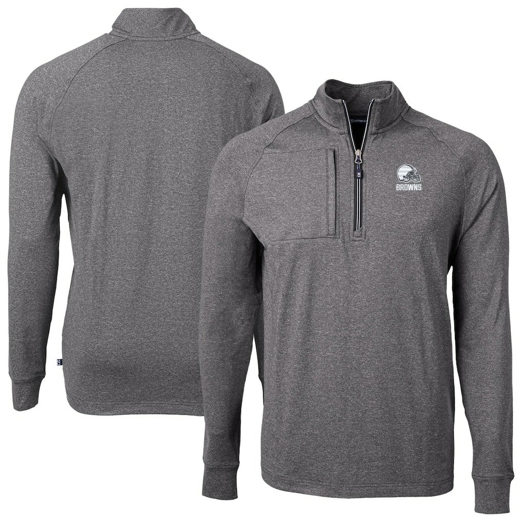 NFL Cleveland Browns Cutter & Buck Big & Tall Adapt Eco Knit Quarter-Zip Top
