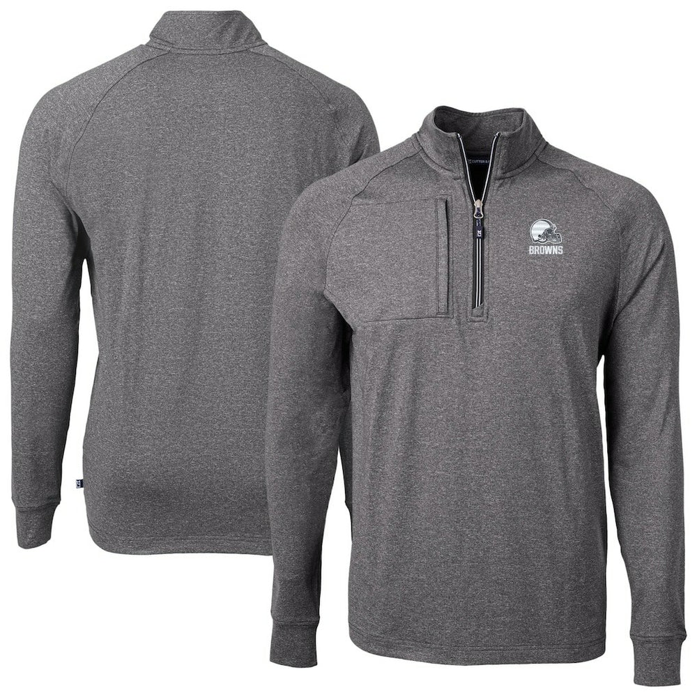 NFL Cleveland Browns Cutter & Buck Big & Tall Adapt Eco Knit Quarter-Zip Top