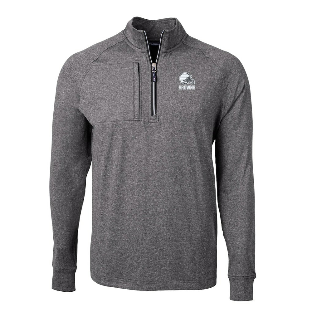 NFL Cleveland Browns Cutter & Buck Big & Tall Adapt Eco Knit Quarter-Zip Top