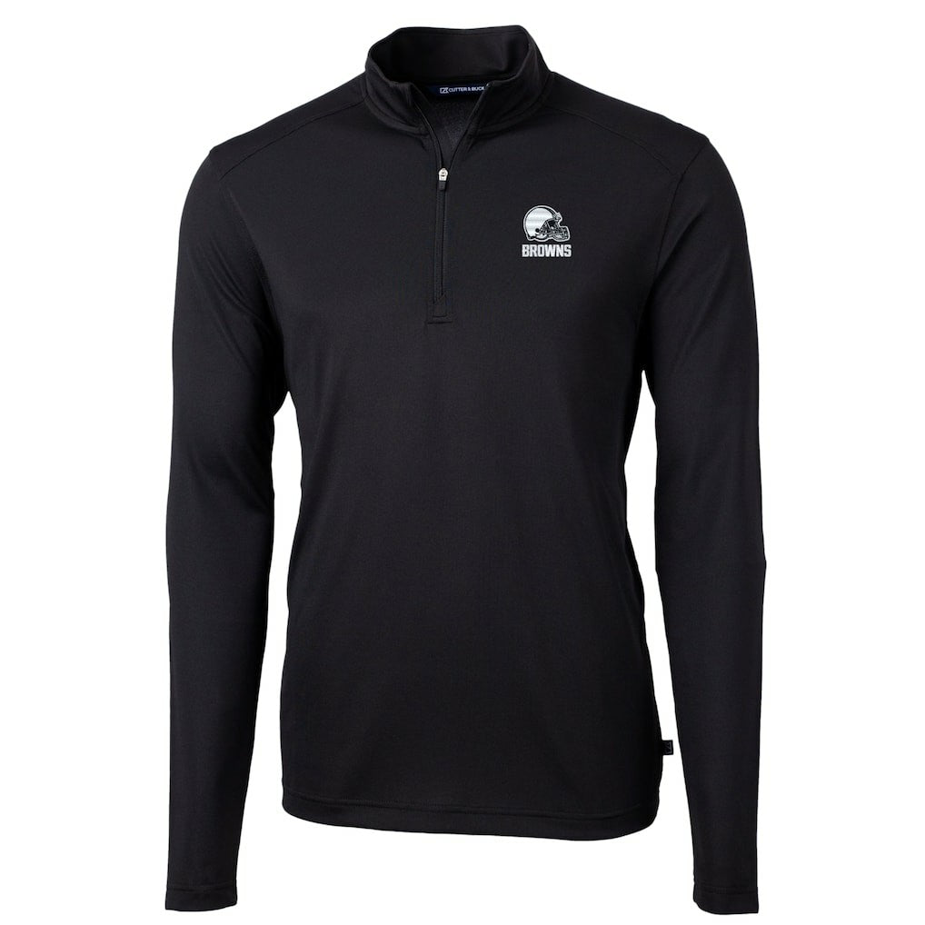 NFL Cleveland Browns Cutter & Buck Big & Tall Virtue Eco Pique Recycled Quarter-Zip Pullover Top