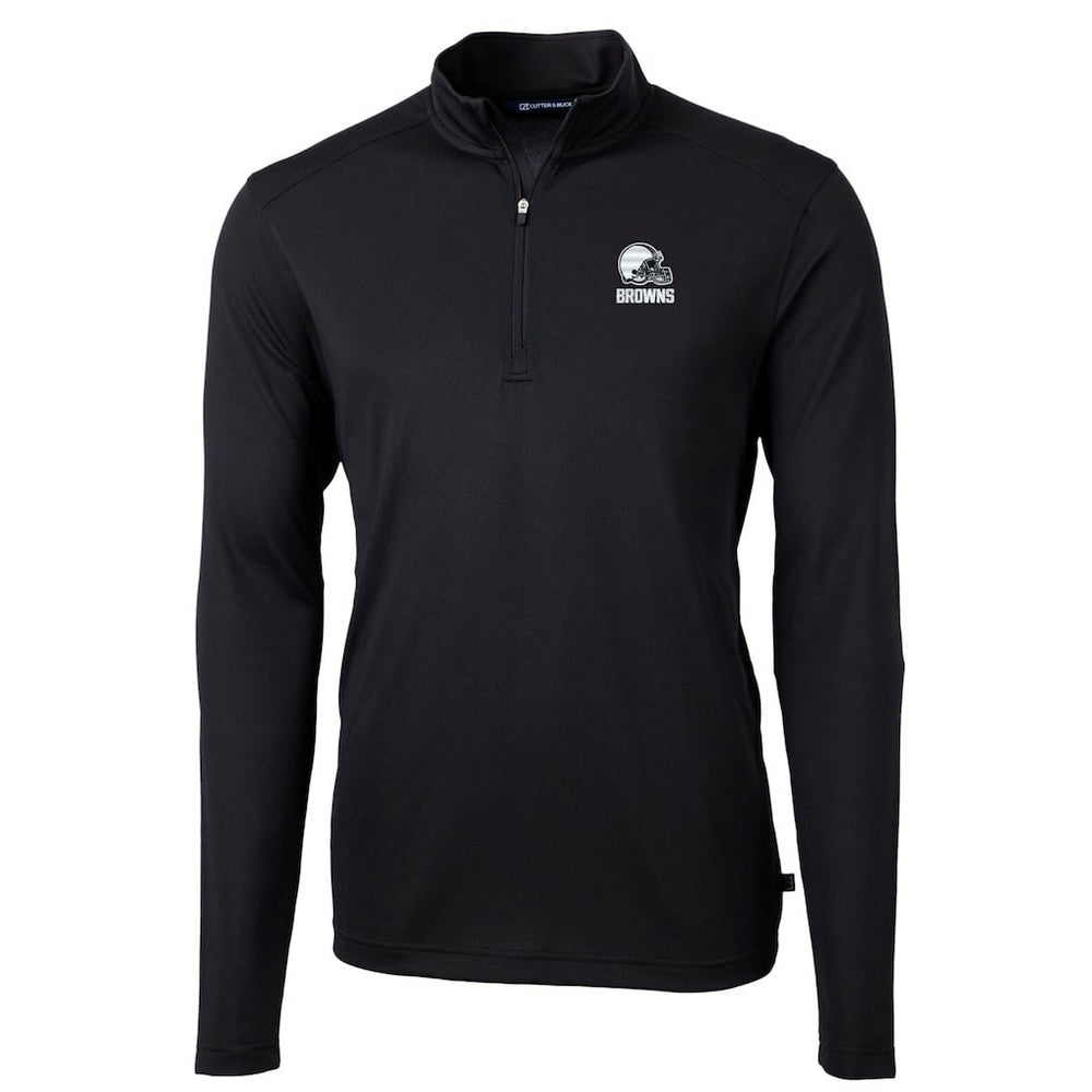 NFL Cleveland Browns Cutter & Buck Big & Tall Virtue Eco Pique Recycled Quarter-Zip Pullover Top