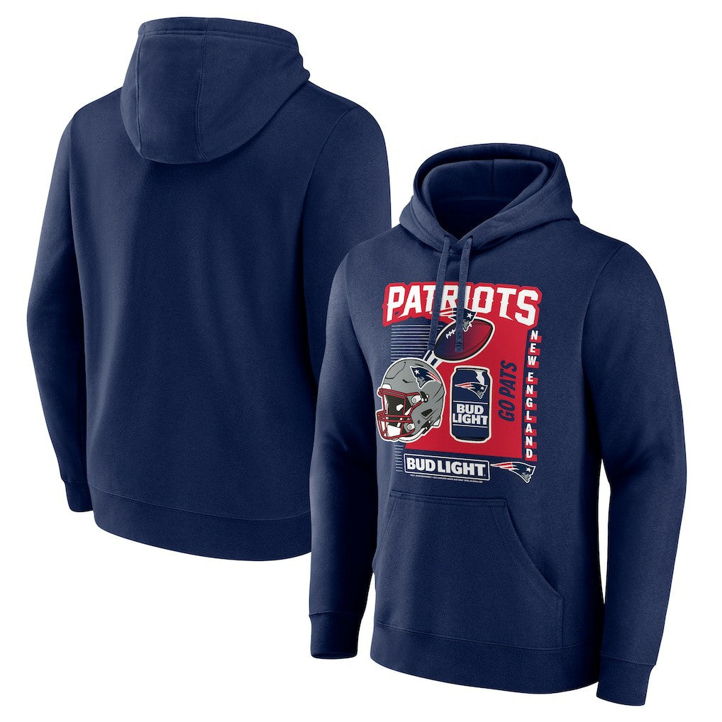 NFL New England Patriots Bud Light Pullover Hoodie