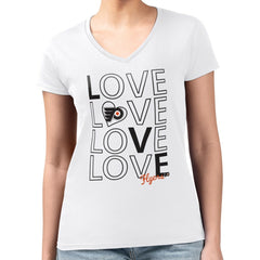 Philadelphia Flyers G-III 4Her by Carl Banks Women's Super-Slim Fit Lightweight Love V-Neck T-Shirt