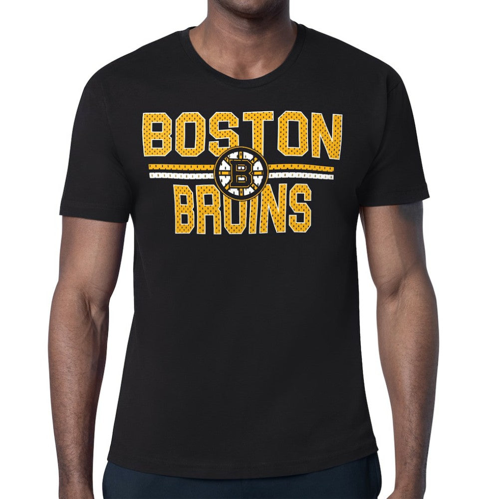 Boston Bruins Starter Mesh Look Team Name T-Shirt