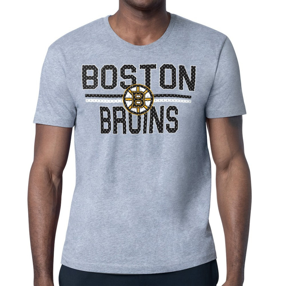 Boston Bruins Starter Mesh Look Team Name T-Shirt