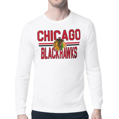 Chicago Blackhawks Starter Mesh Look Team Name Long Sleeve T-Shirt